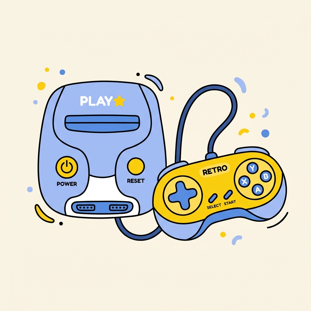 Playful Retro Controller Illustration