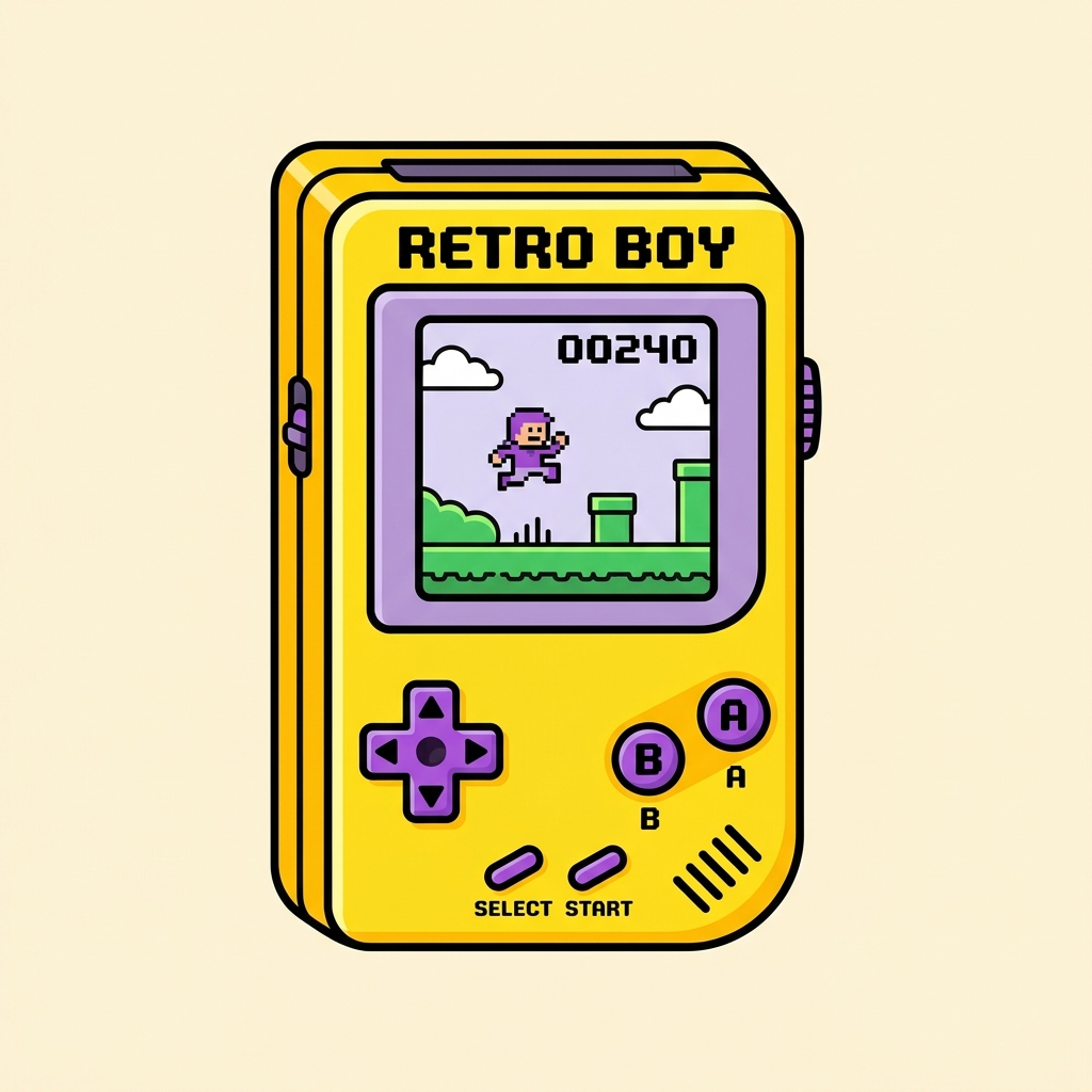 Retro Handheld Console Illustration